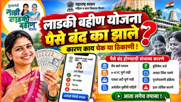 लाडकी बहीण योजनेचे पैसे बंद का झाले ?याचं कारण काय?जाणून घ्या सविस्तर माहिती,Ladki bahin Yojana Paise ka zhale?
